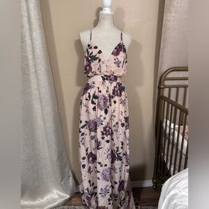 SHEIN Blush Floral Maxi Dress